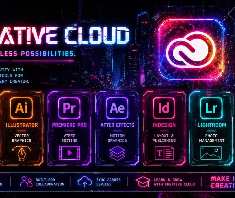 赛博朋克风格 Creative Cloud 创意广告海报
