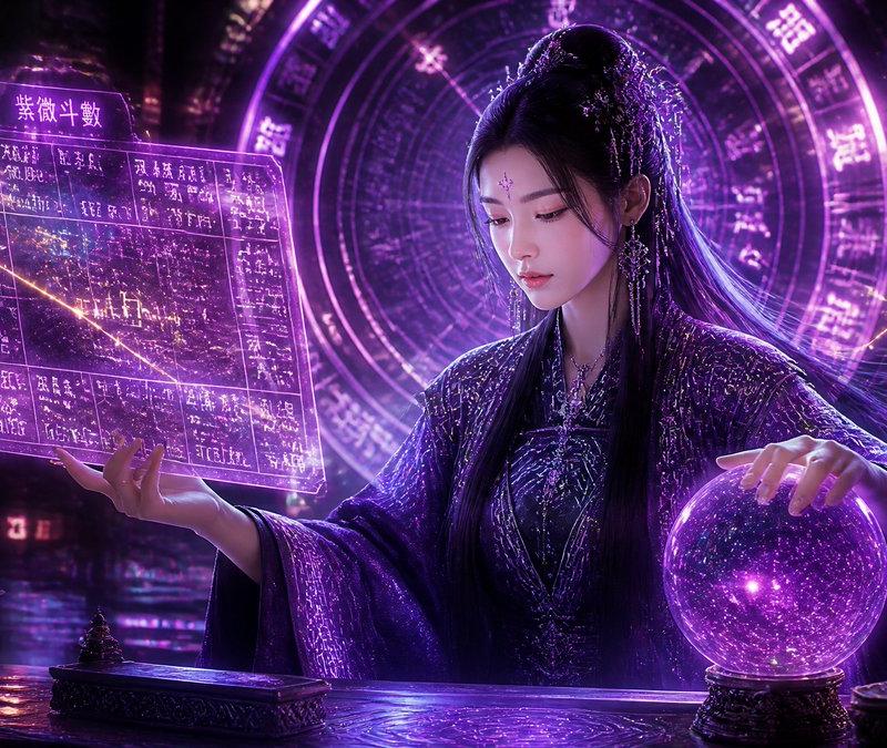 赛博朋克霓虹中国占卜师