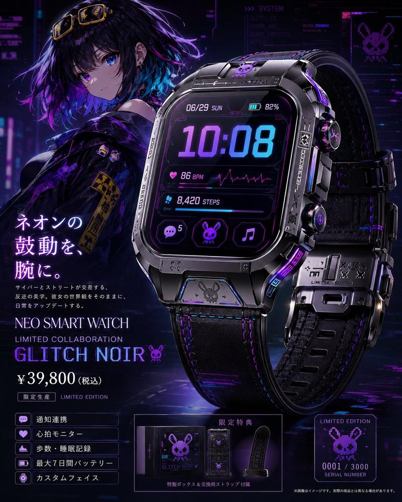 赛博朋克限定款智能手表海报