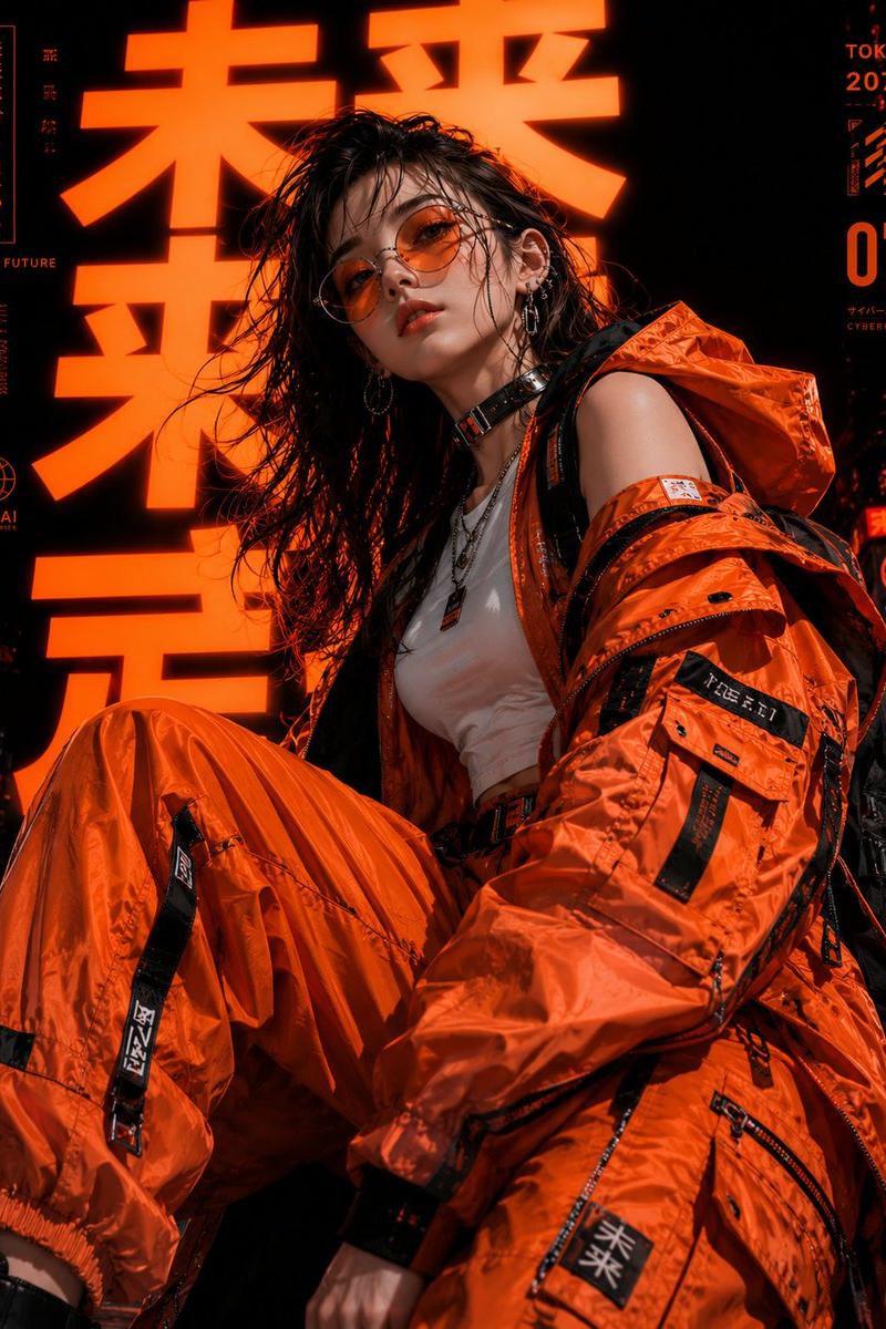 赛博朋克东京时尚肖像