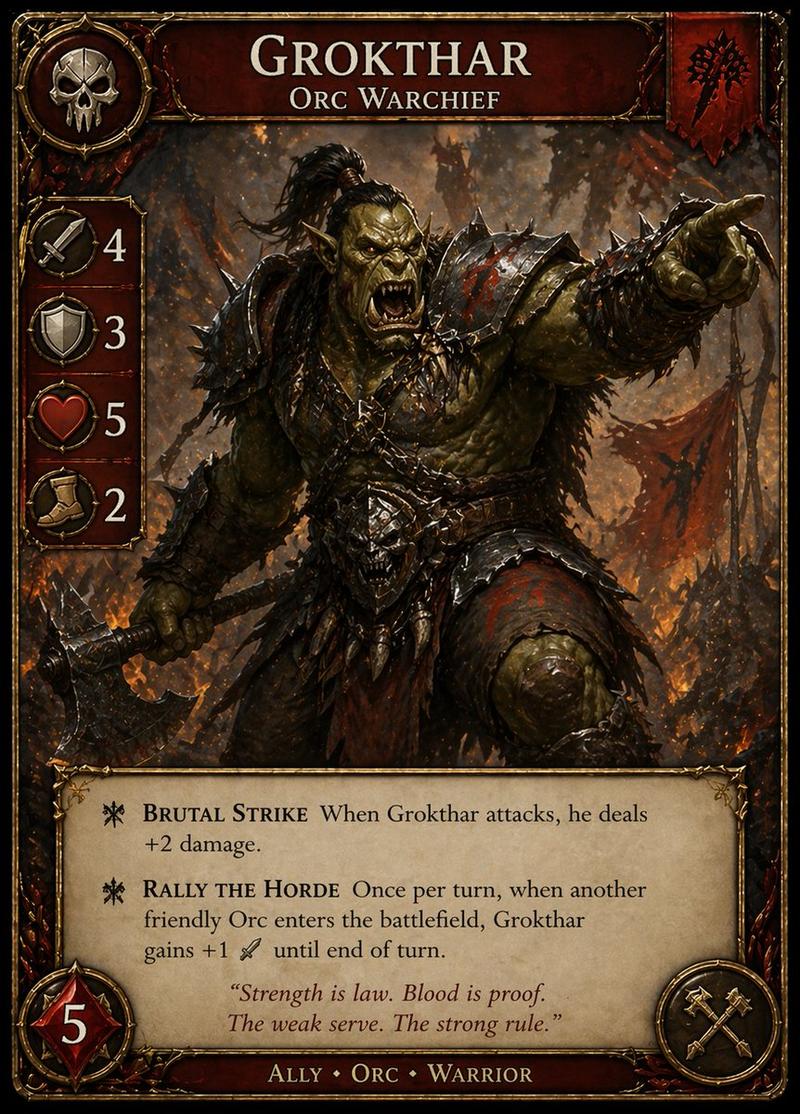 暗黑奇幻兽人战争领袖 TCG 卡牌