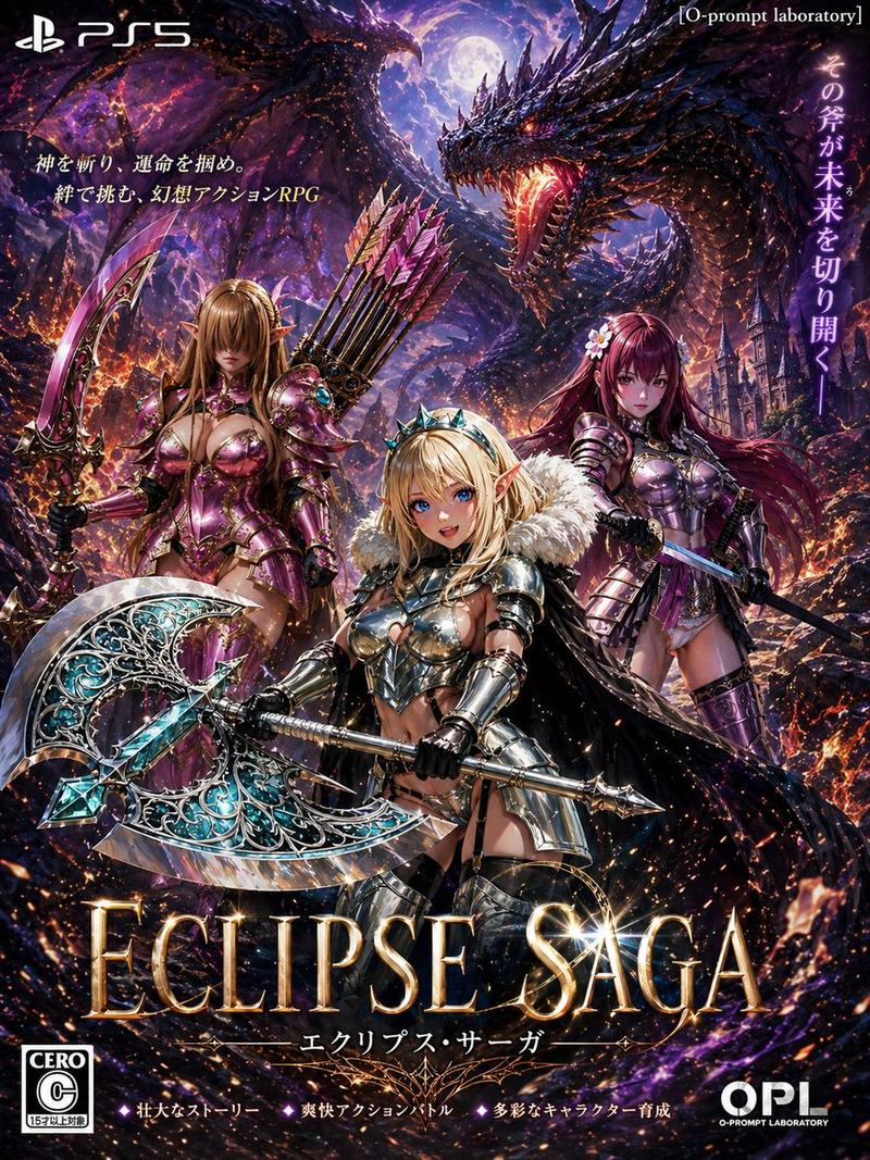 暗黑奇幻风格 PS5 RPG 游戏封面艺术