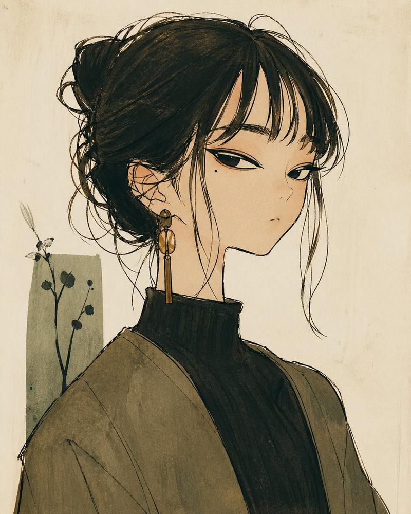 变形风格化女性肖像