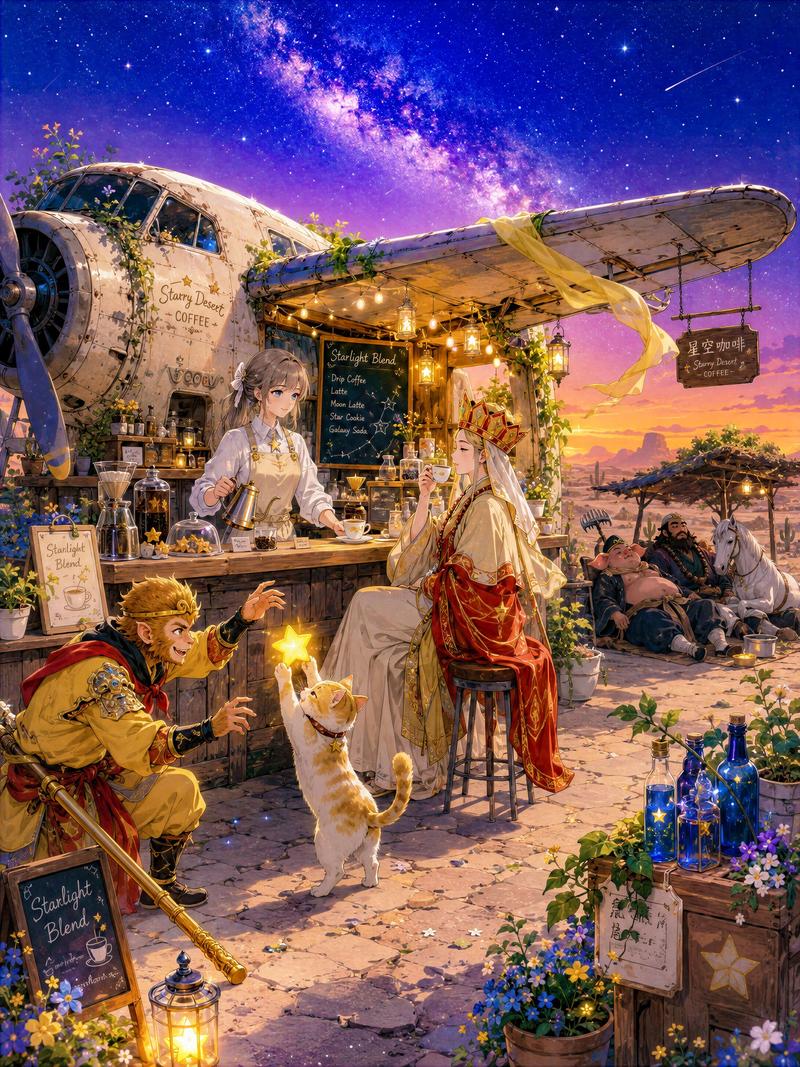 沙漠星光飞机咖啡馆