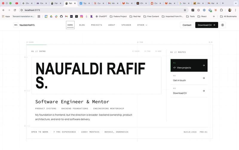 Minimal Developer Portfolio Homepage