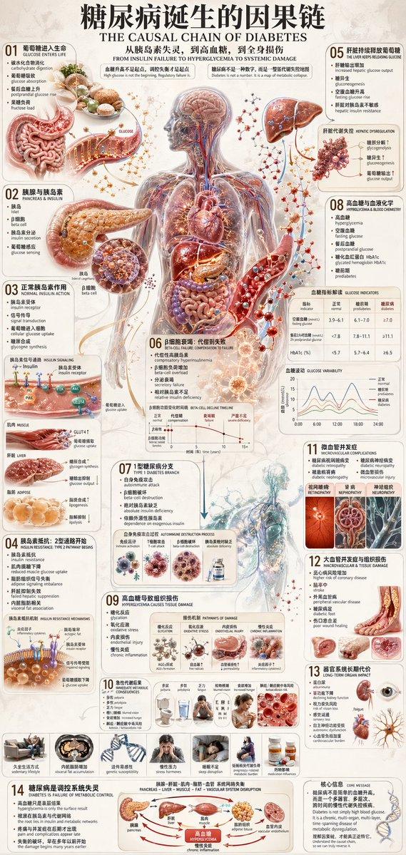 糖尿病因果链信息图