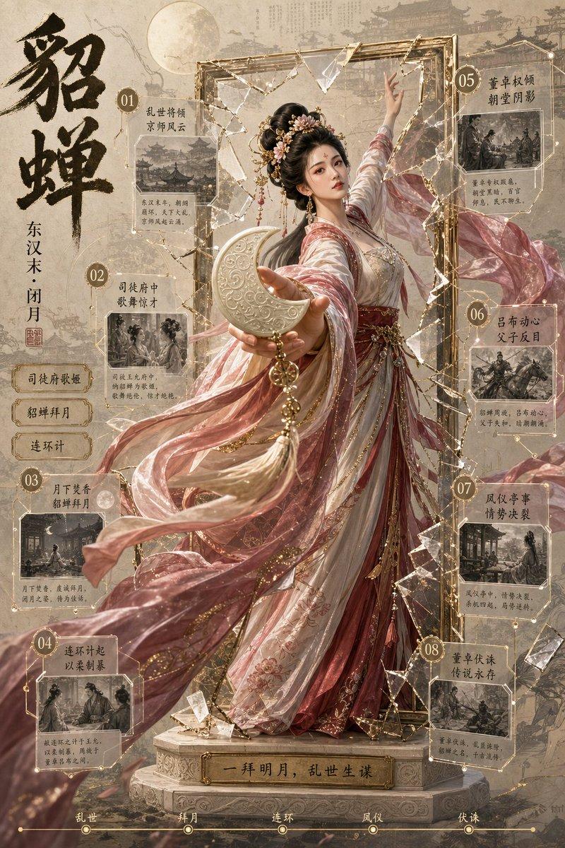 貂蝉 3D 破框档案海报