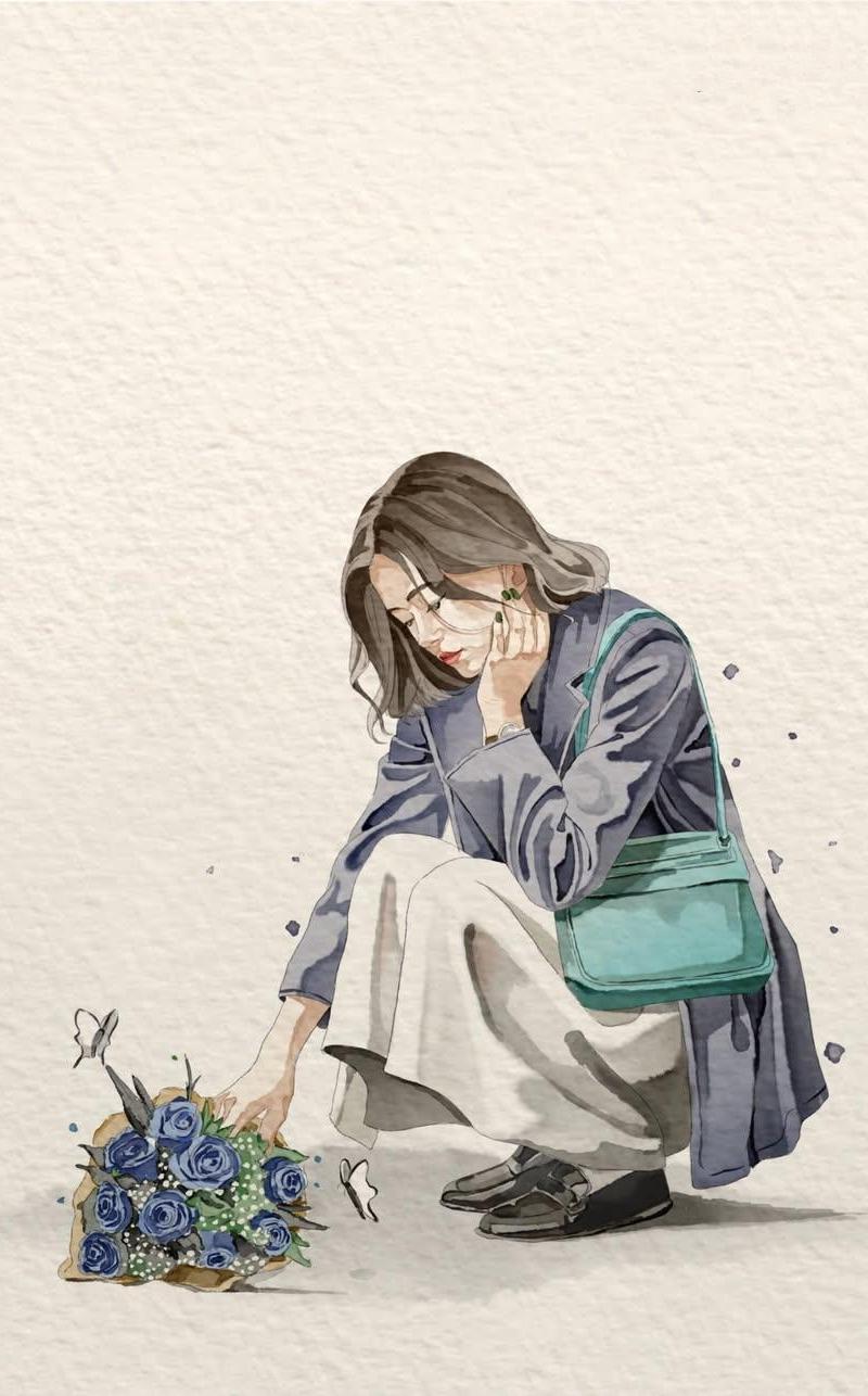 极简水彩生活方式插画