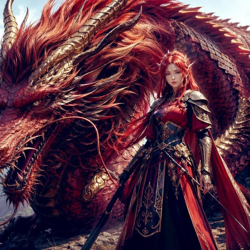 龙骑士与赤龙