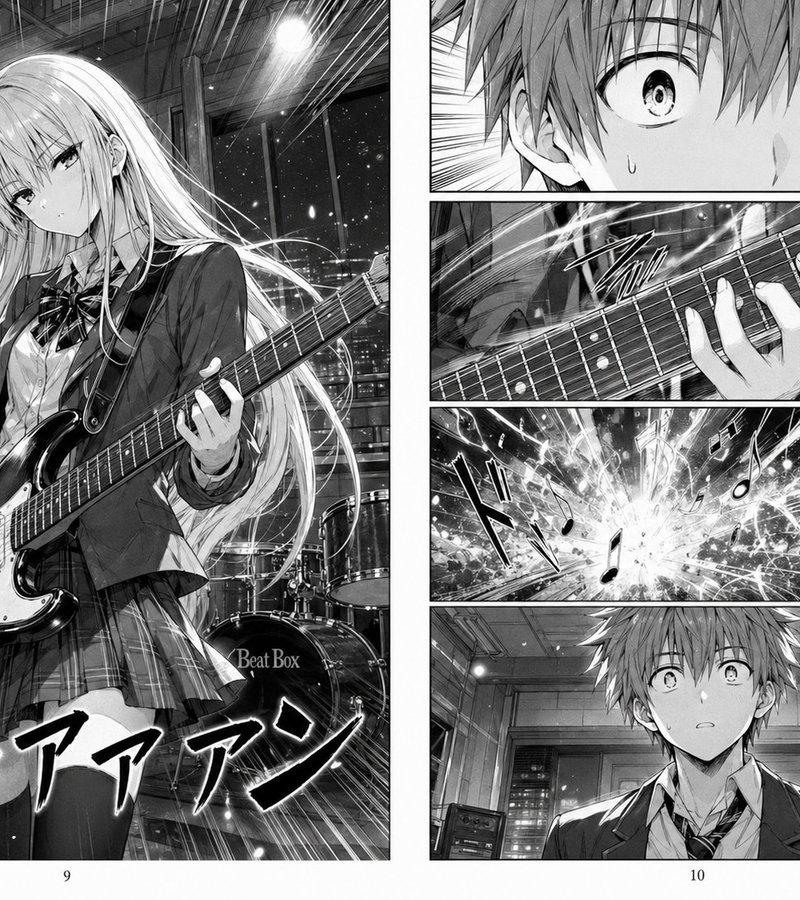 充满戏剧性的漫画吉他演奏揭秘页面