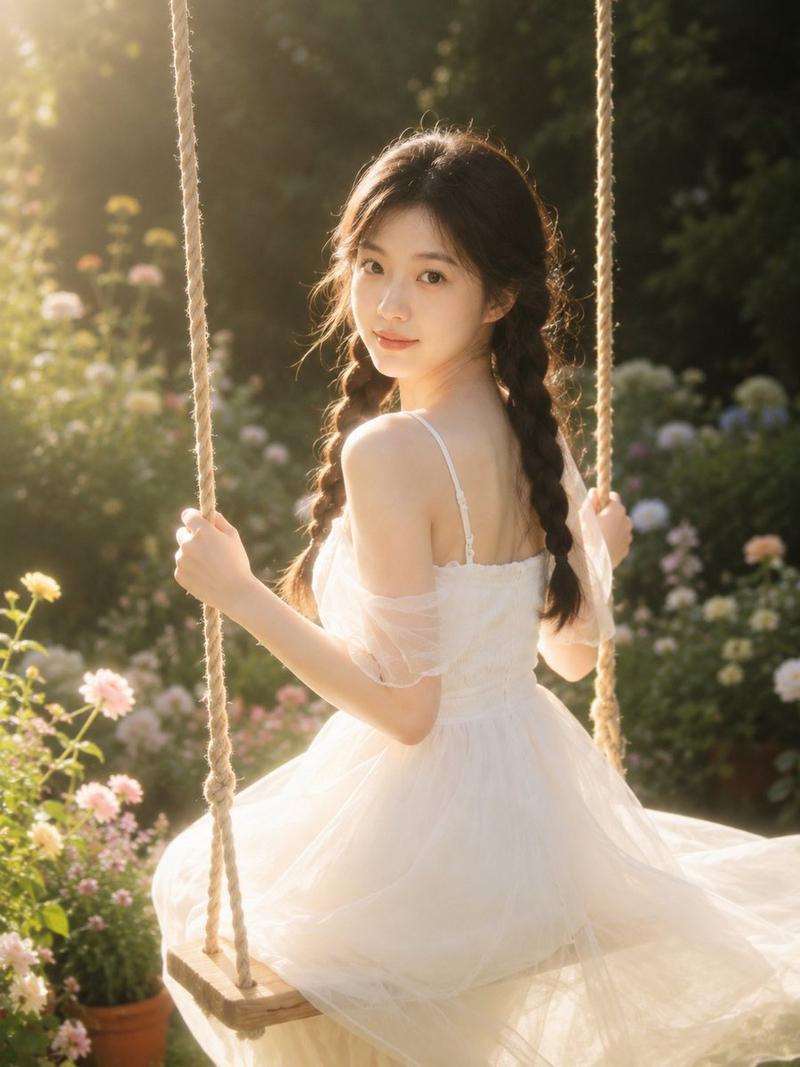 梦幻花园秋千人像