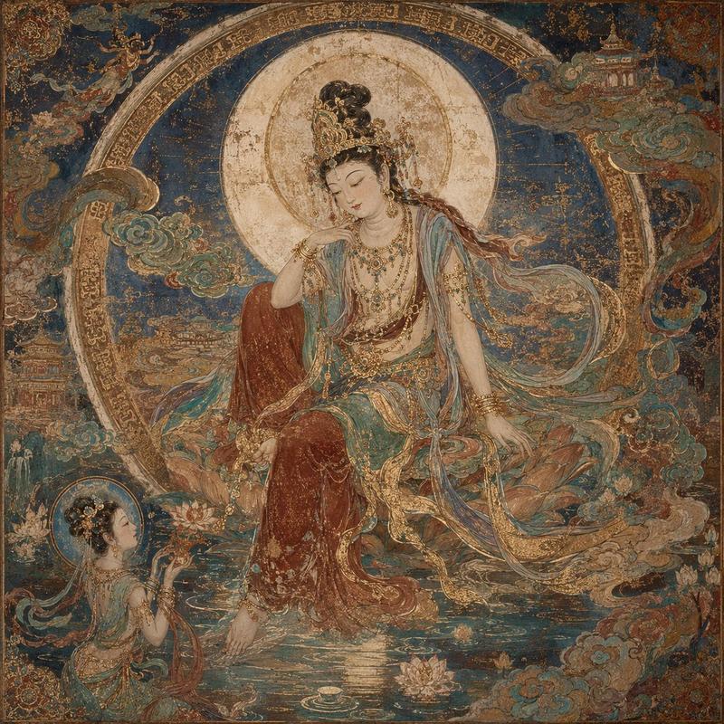 敦煌壁画水月观音