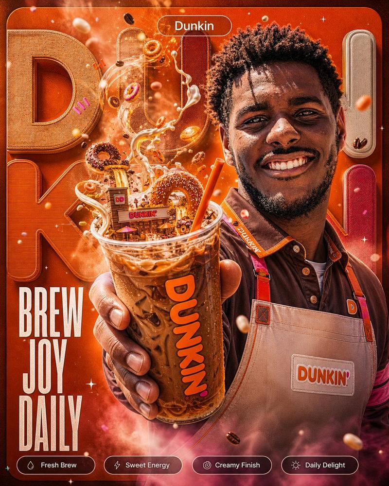 Dunkin 冰咖啡海报