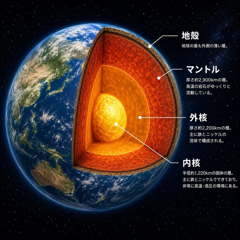 地球剖面结构信息图