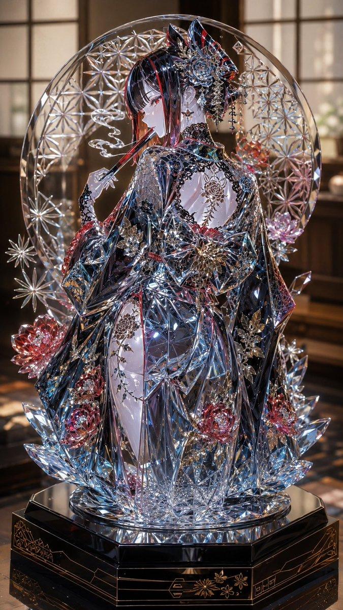 江户切子哥特和服玻璃少女