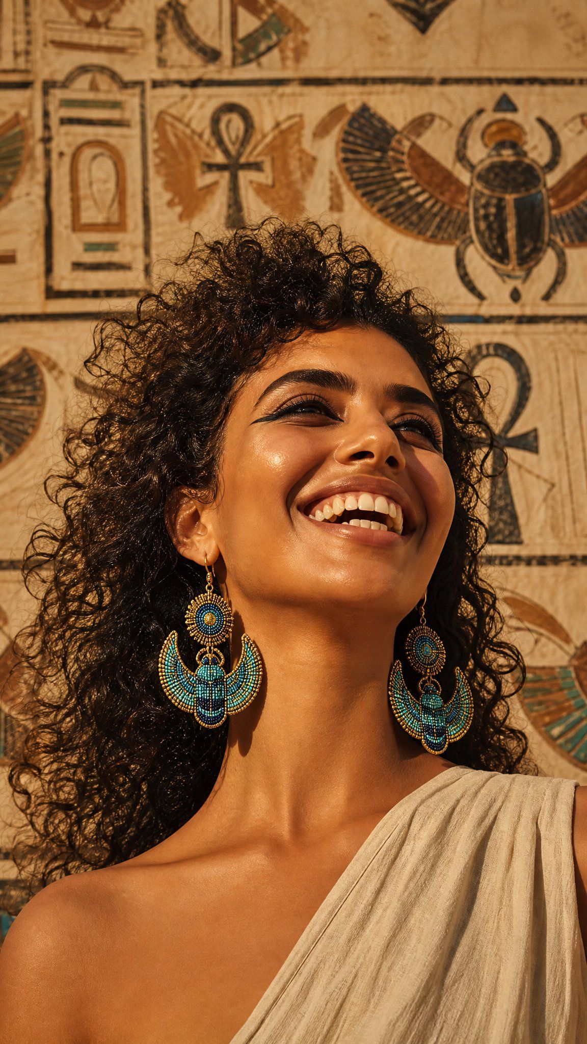 Egyptian Scarab Earring Portrait