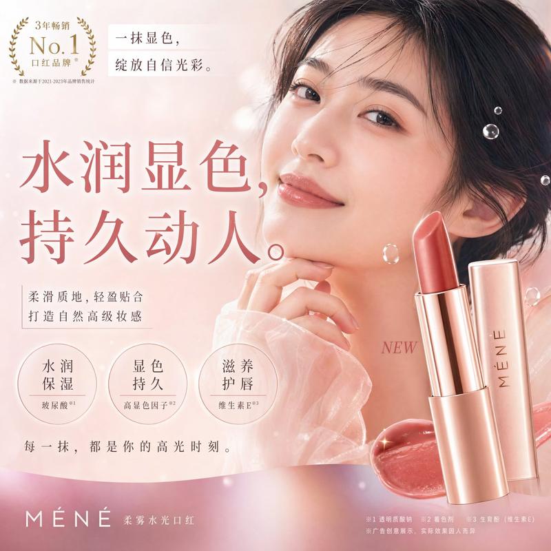 优雅化妆品海报提示词