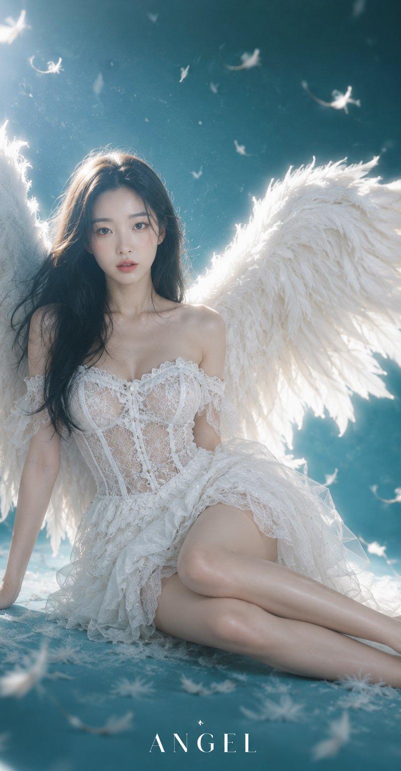 空灵羽翼天使摄影棚肖像