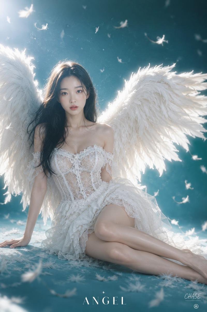 空灵羽翼天使摄影棚肖像