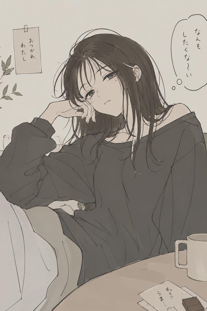 安静房间里疲惫的女孩