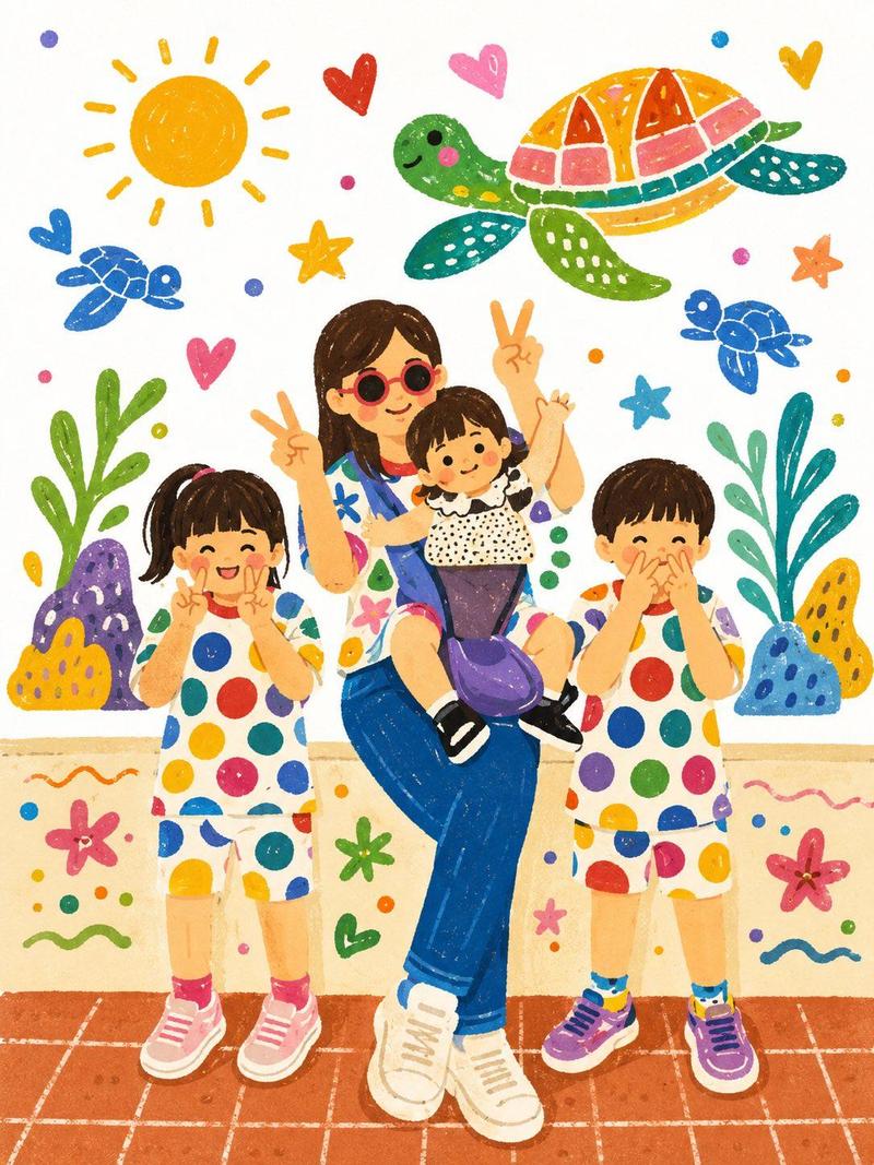 家庭肖像童书插画