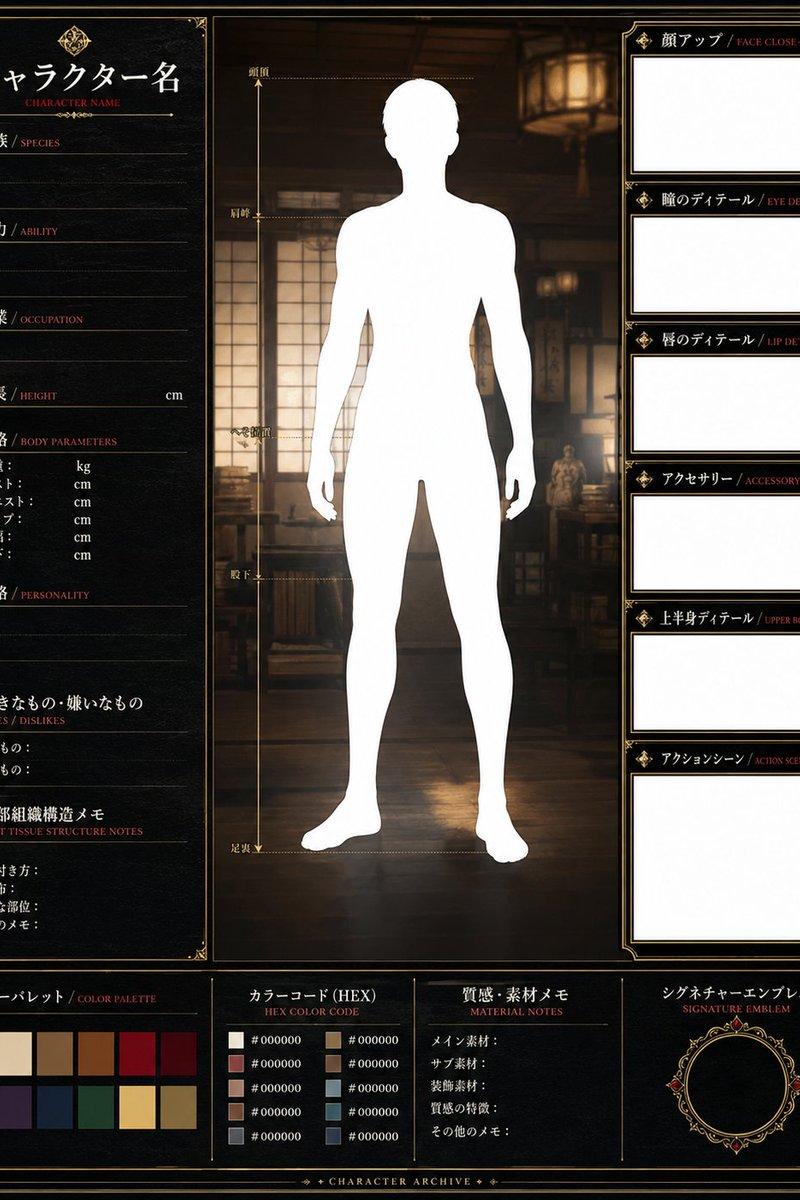 奇幻角色档案表