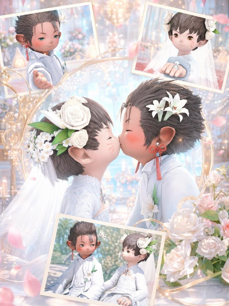 奇幻 Q 版婚礼拼贴画