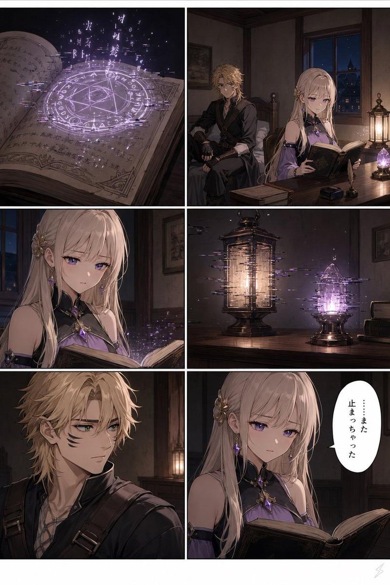 六格奇幻魔法漫画页面