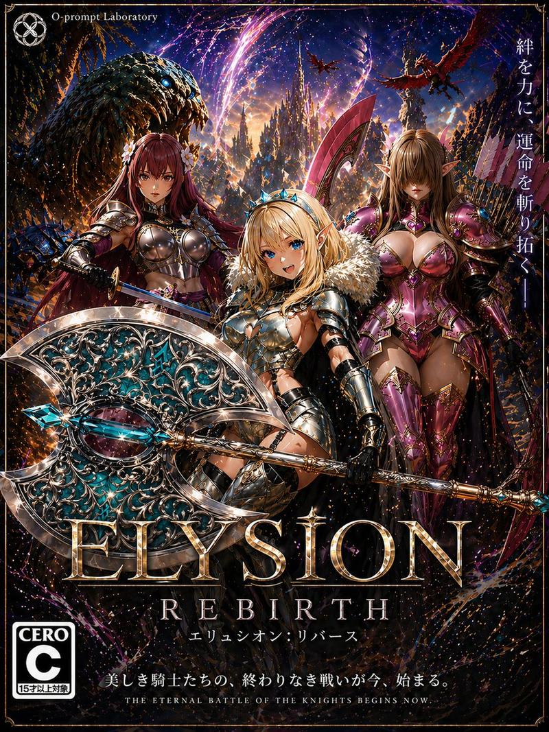 三位女骑士的奇幻 RPG 游戏封面