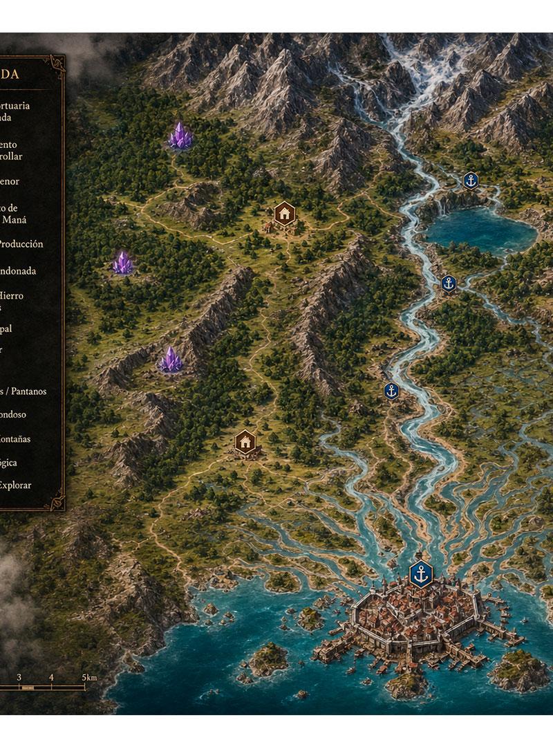 奇幻 RPG 区域地图展示页