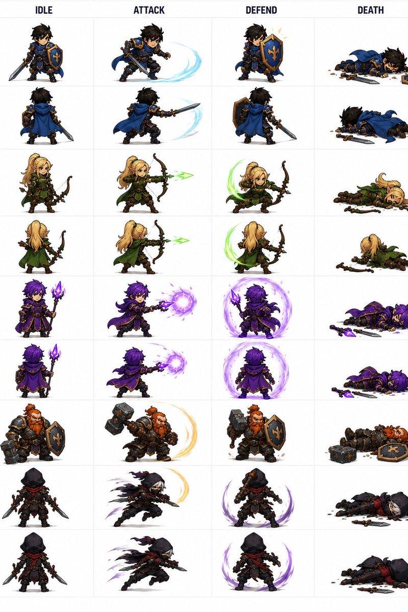 奇幻 RPG 角色精灵图集