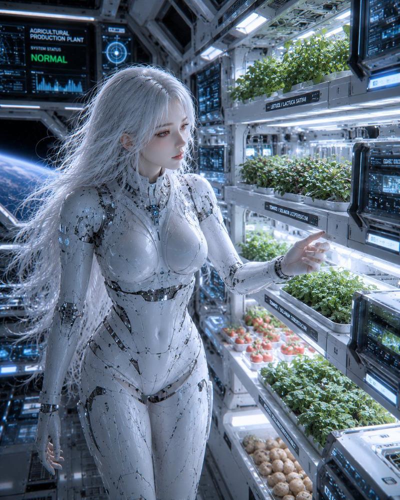 太空船上的女性仿生人