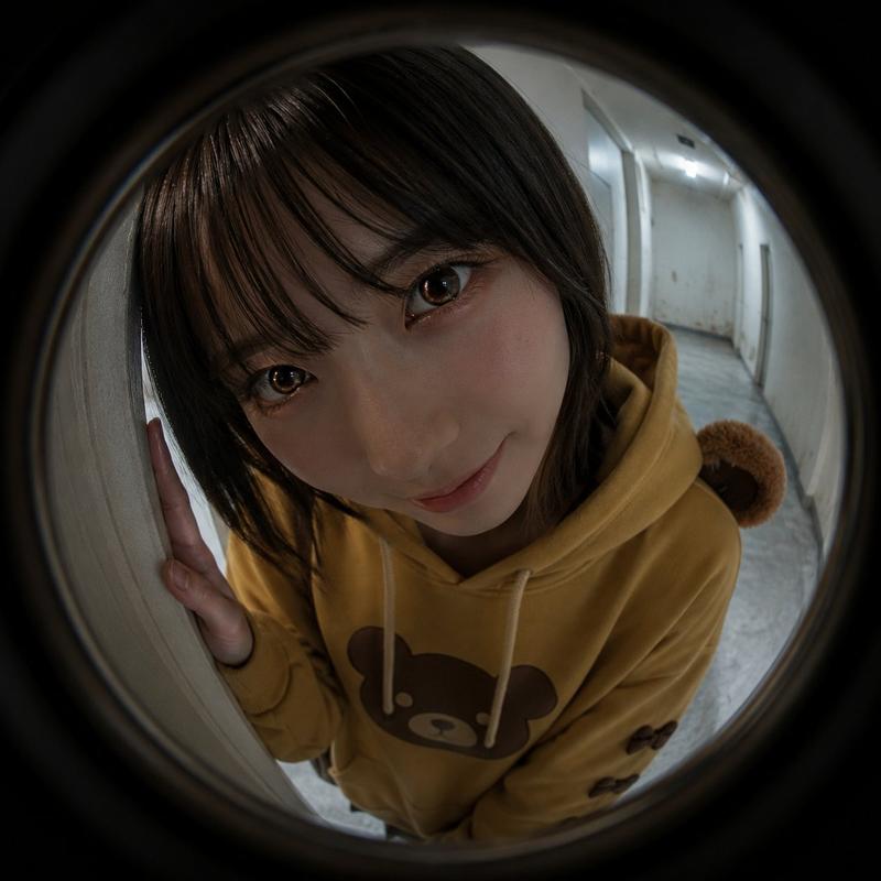 鱼眼猫眼镜头下的连帽衫肖像