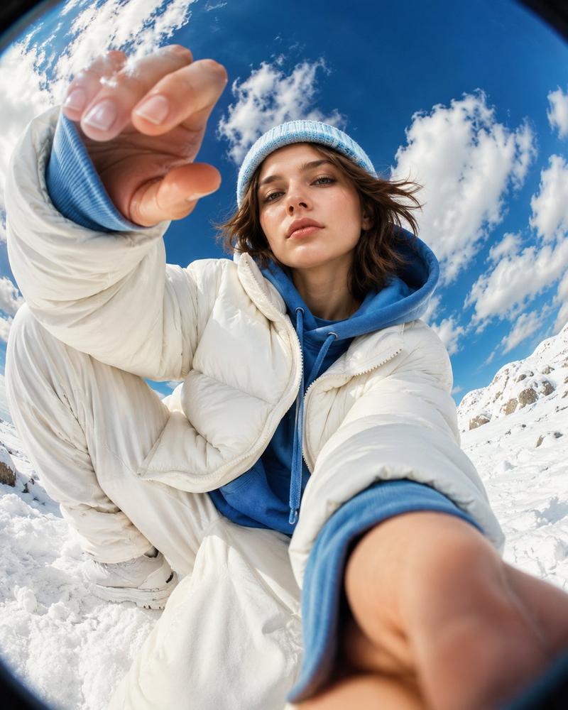 Fisheye Snow Streetwear Portrait