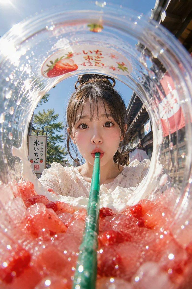 鱼眼镜头下的夏日甜点视角