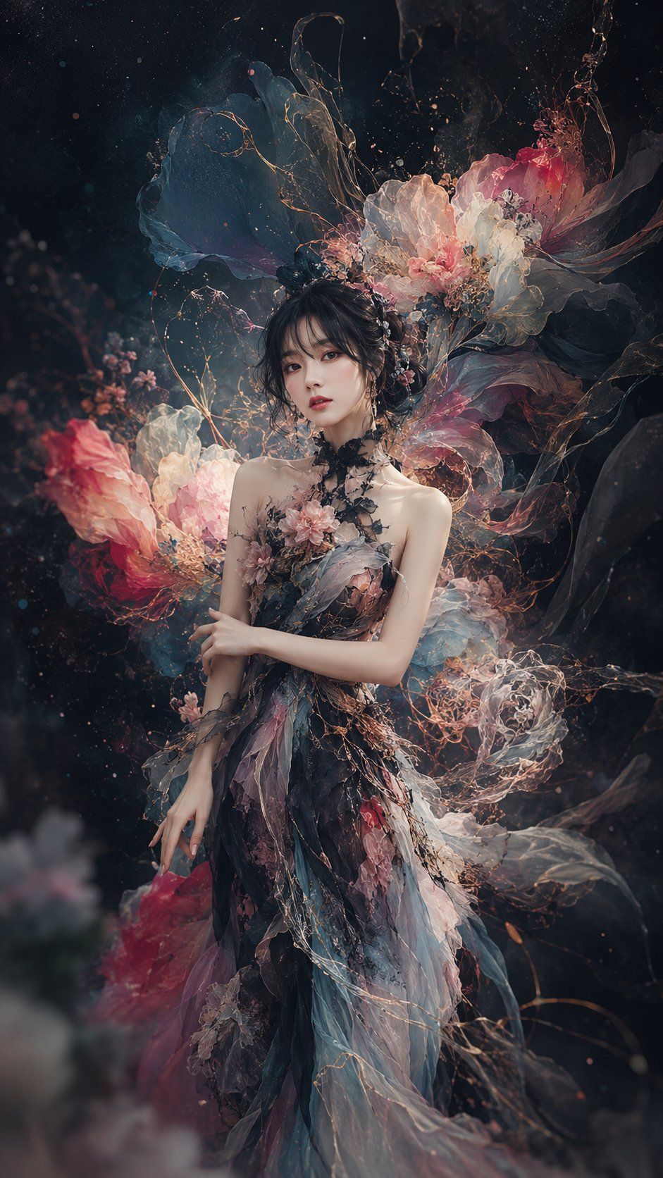 空灵花卉奇幻肖像