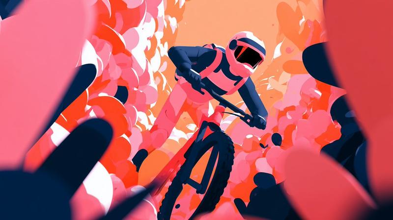 Cinematic Floral Mountain Biker