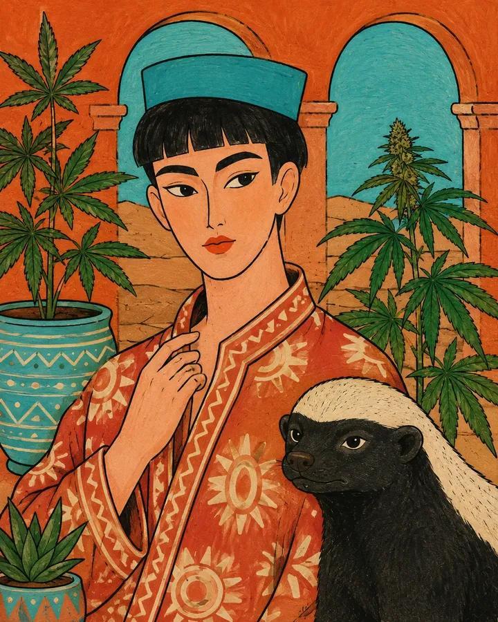 民间时尚水粉插画