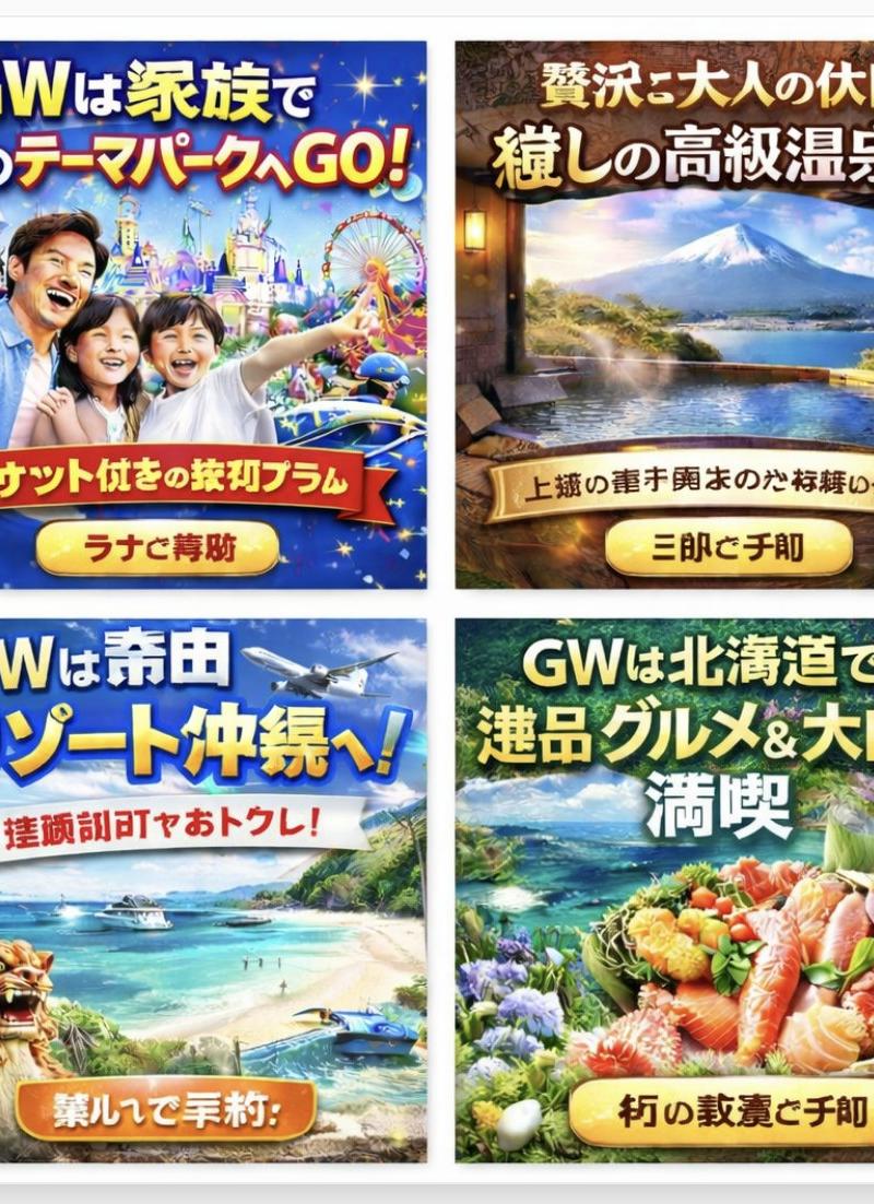 四款日本旅游广告海报