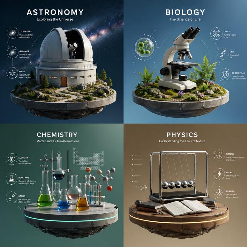 四格科学概念海报