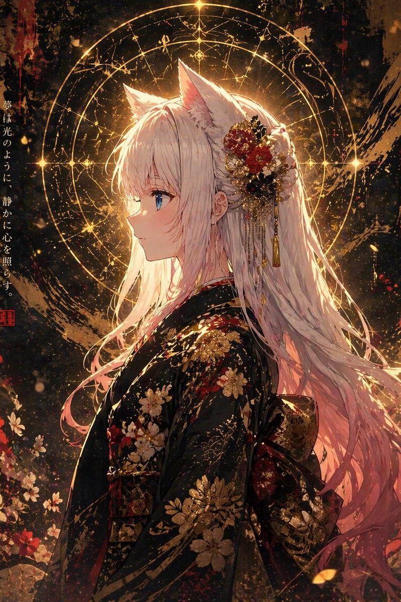 狐妖和服肖像