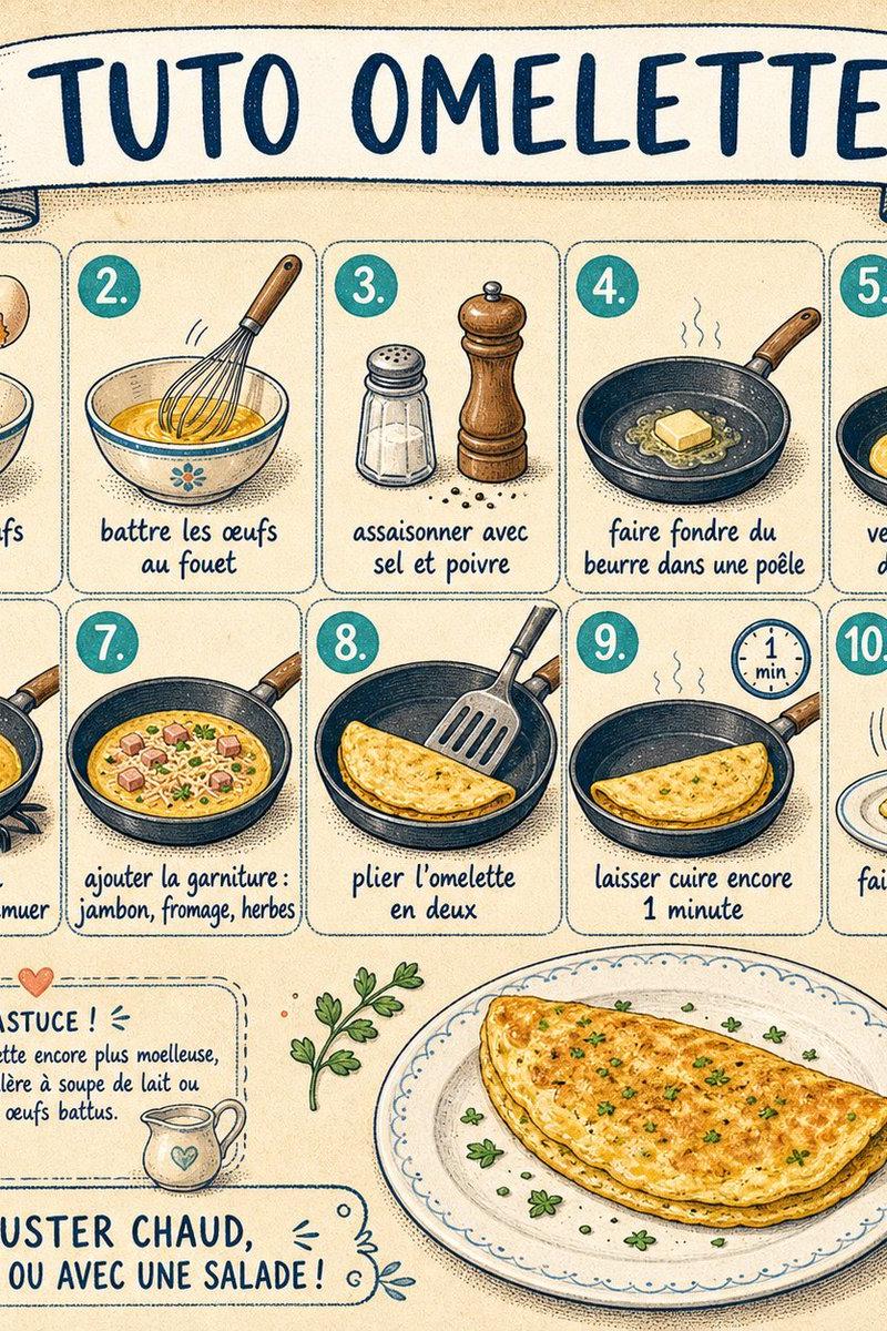 French Omelette Tutorial Poster