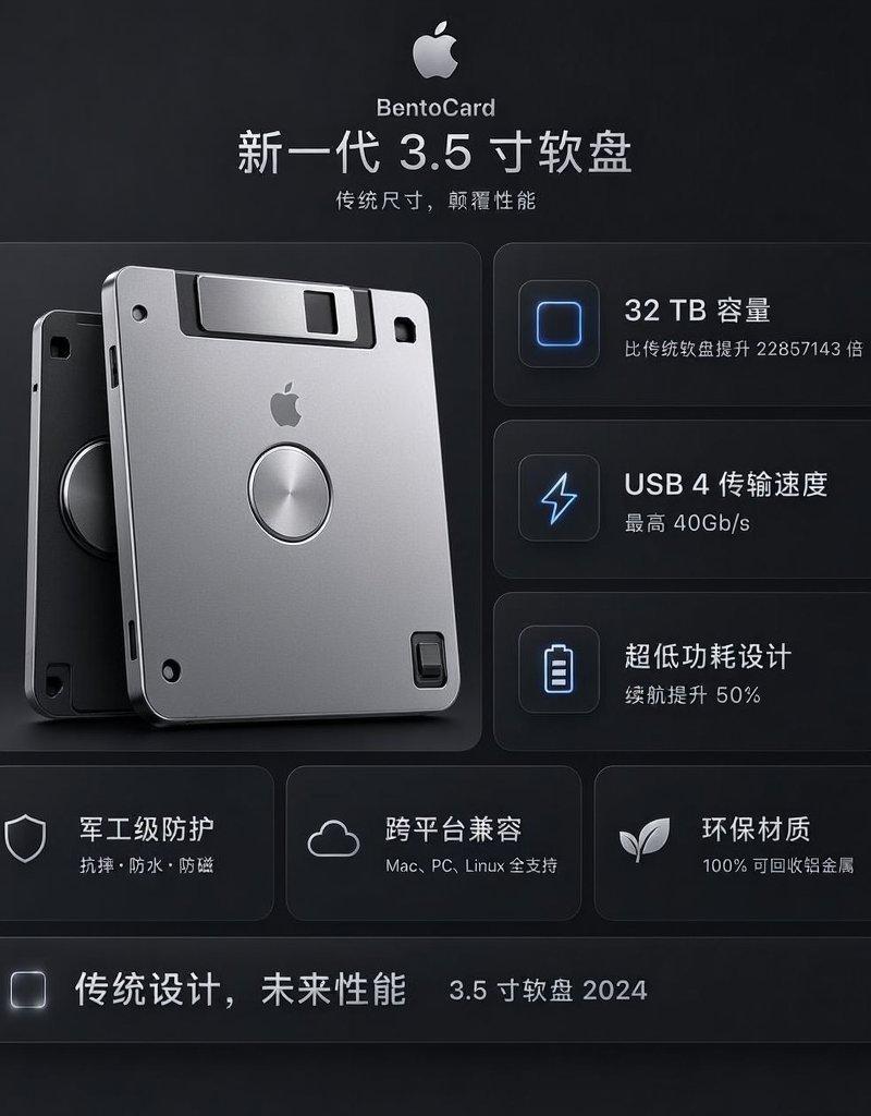 未来感 BentoCard 软盘广告