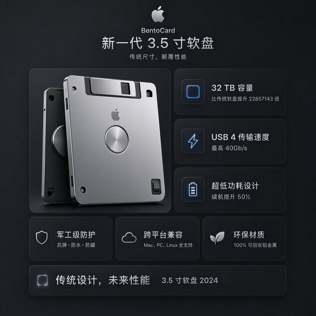 未来感 BentoCard 软盘广告
