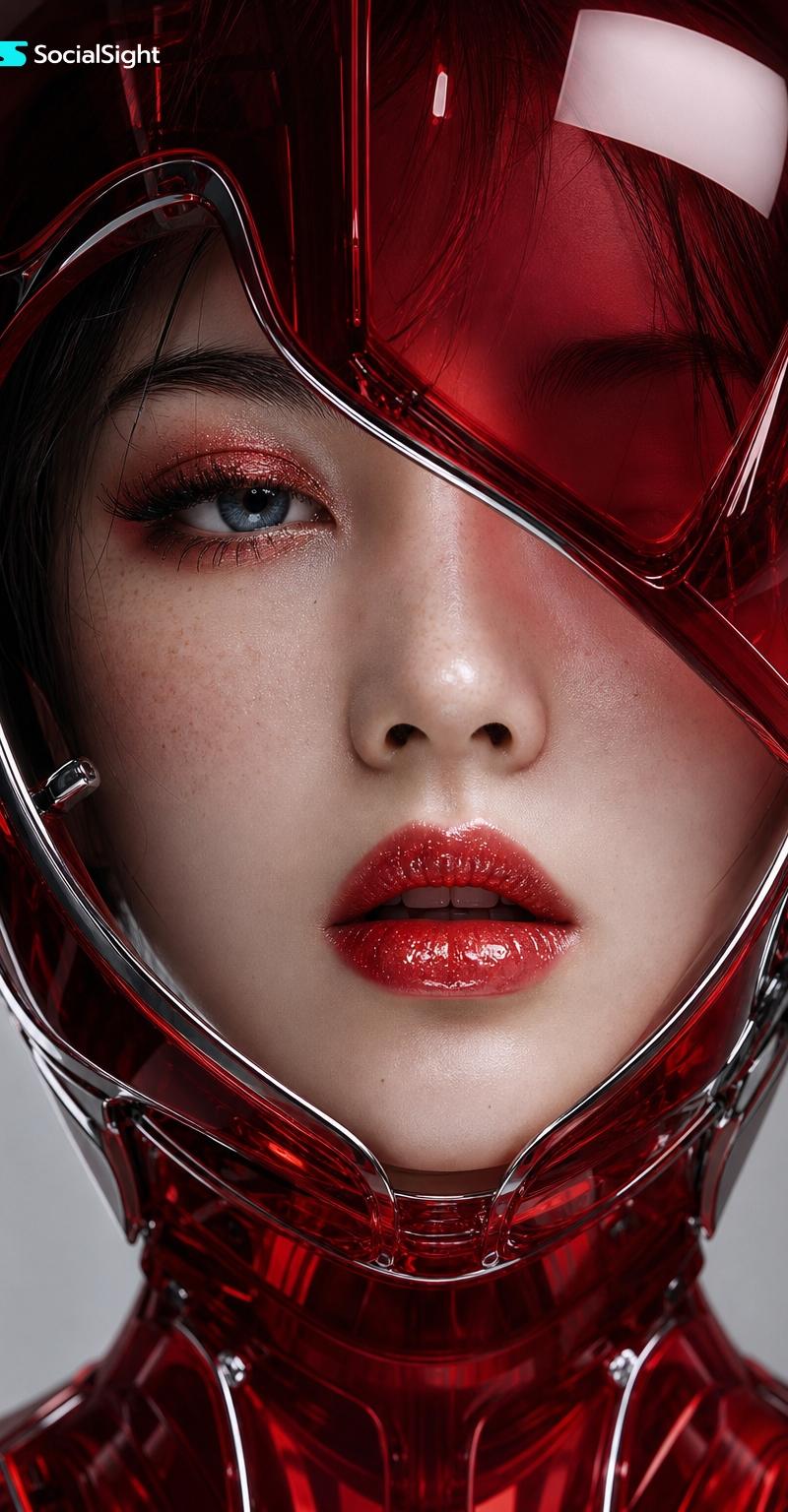 未来感赛博风格日本女性肖像