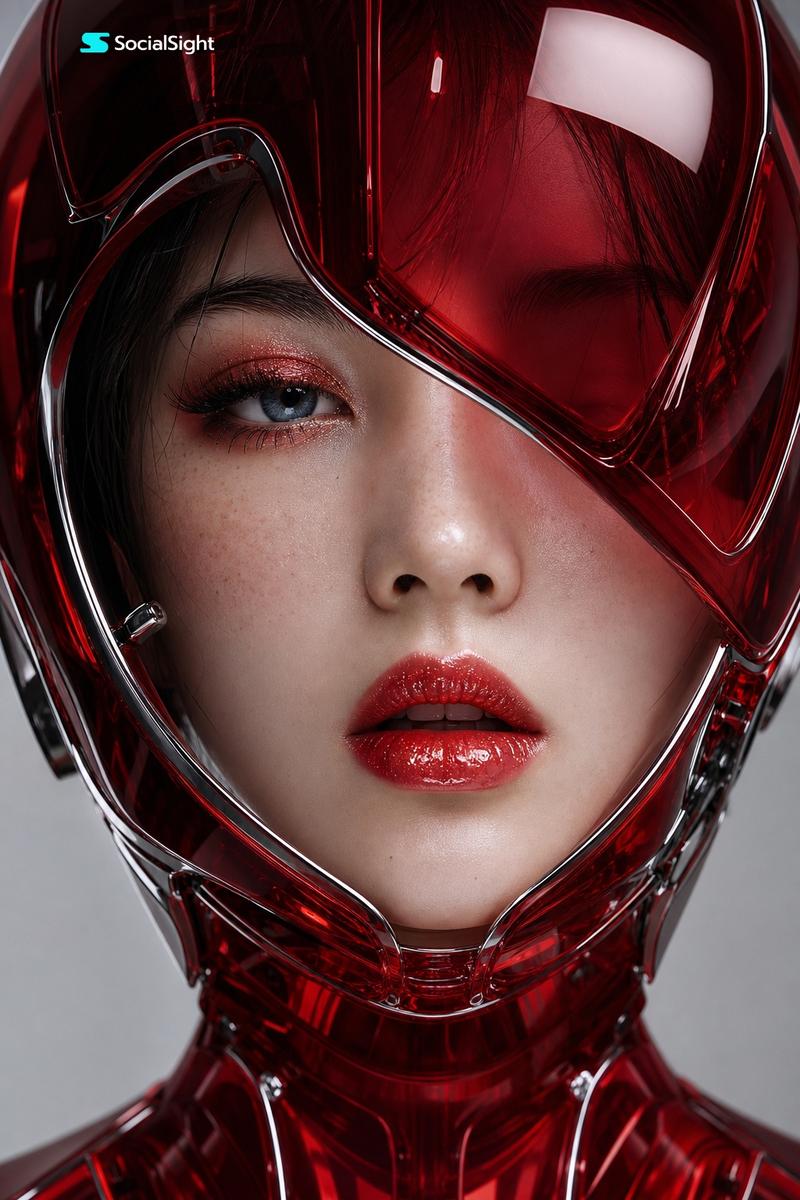 未来感赛博风格日本女性肖像