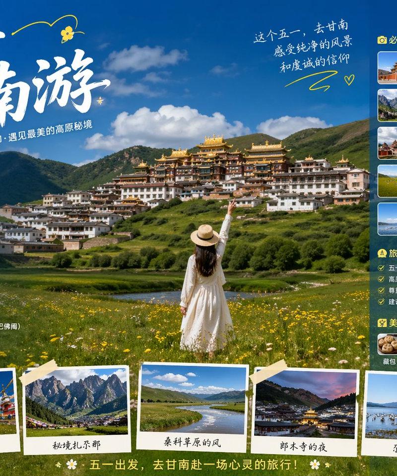 甘南黄金周旅行海报