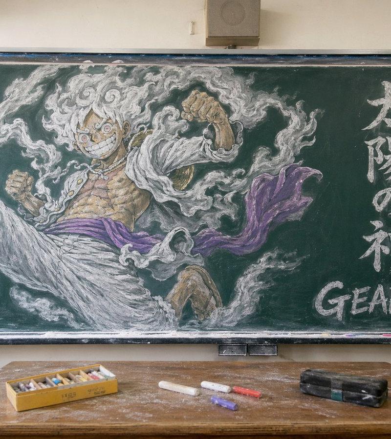 Gear 5 黑板教室壁画