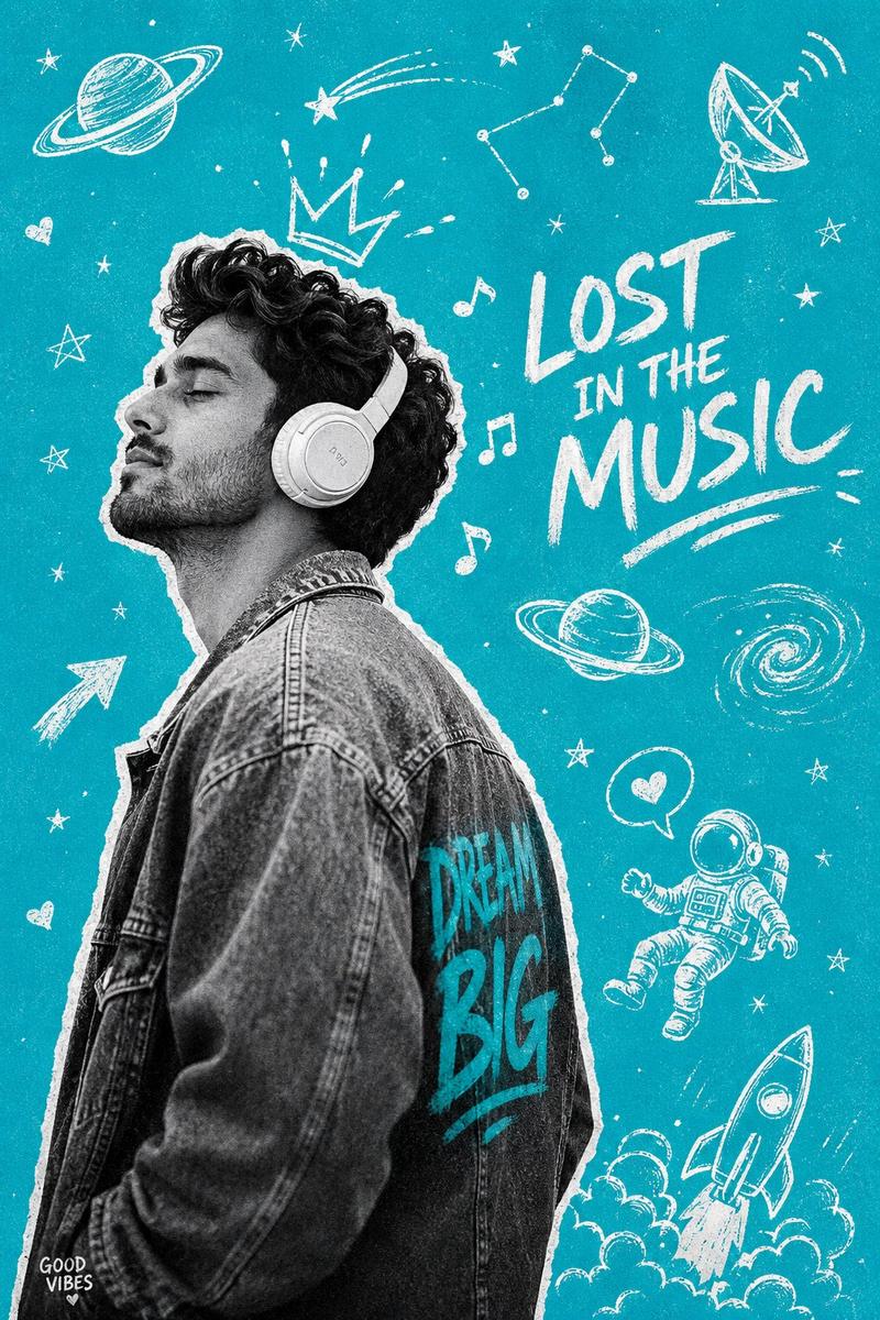 Gen-Z Music Doodle Poster