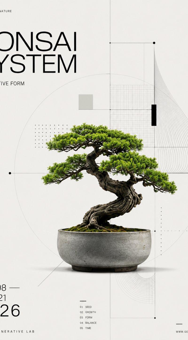 生成式盆景展览海报